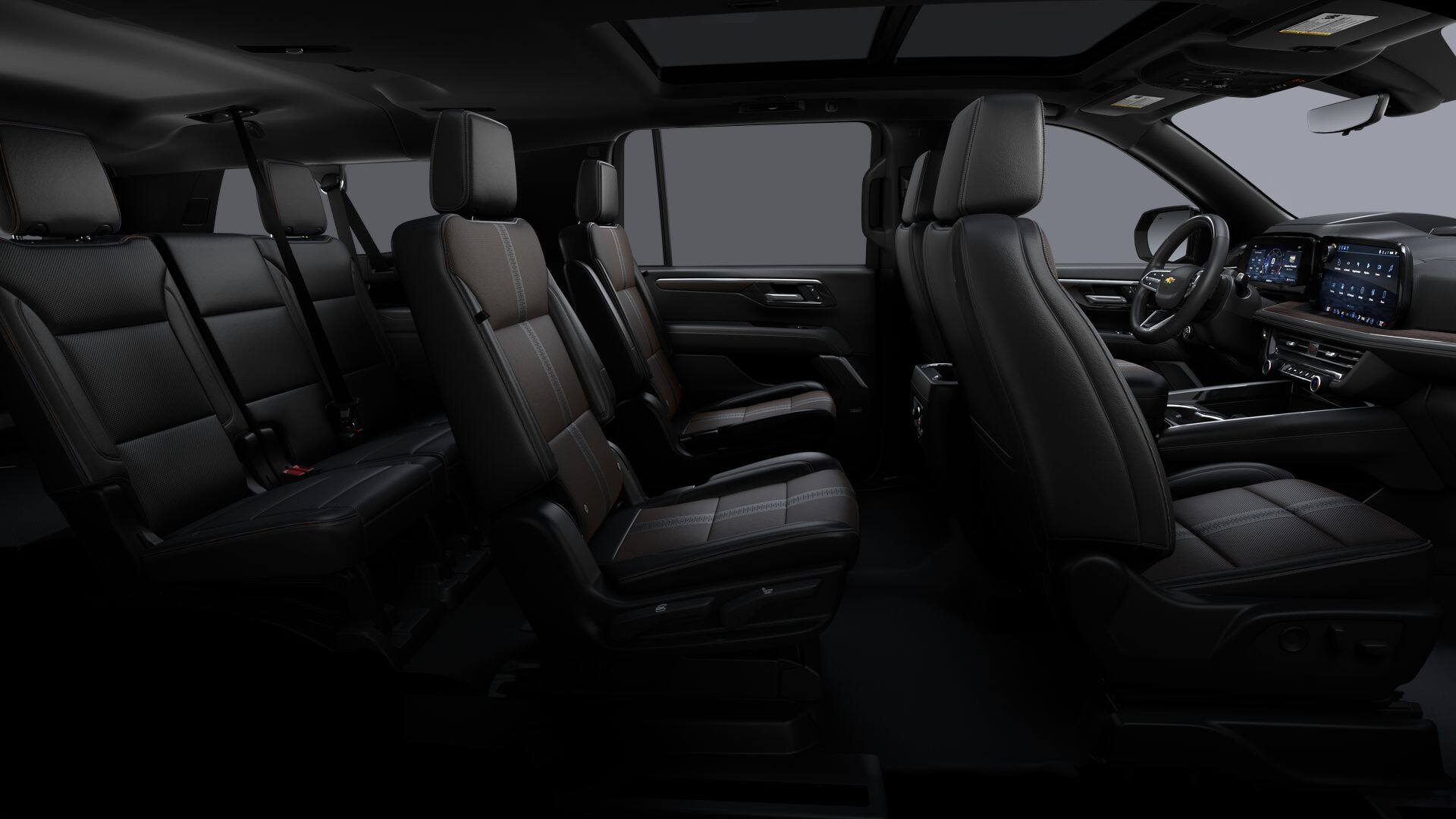 Luxury SUV interior overhead view